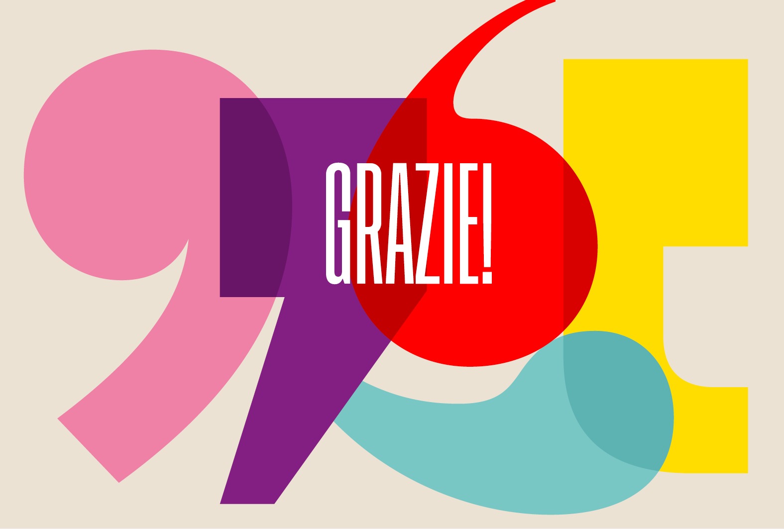 Cover post Grazie Campagna TU lo sai. Le virgolette colorate secondo i temi di riferimento del progetto fanno da sfondo alla parola grazie scritta in bianco